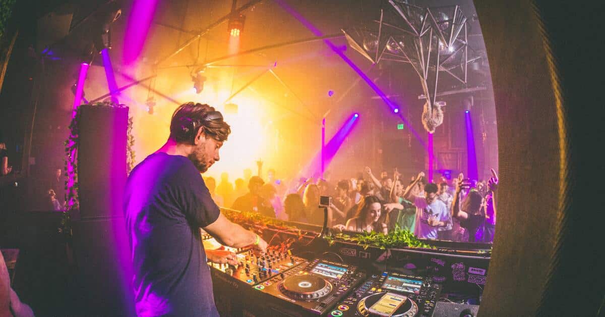 BSE DJ performing for a packed dance floor