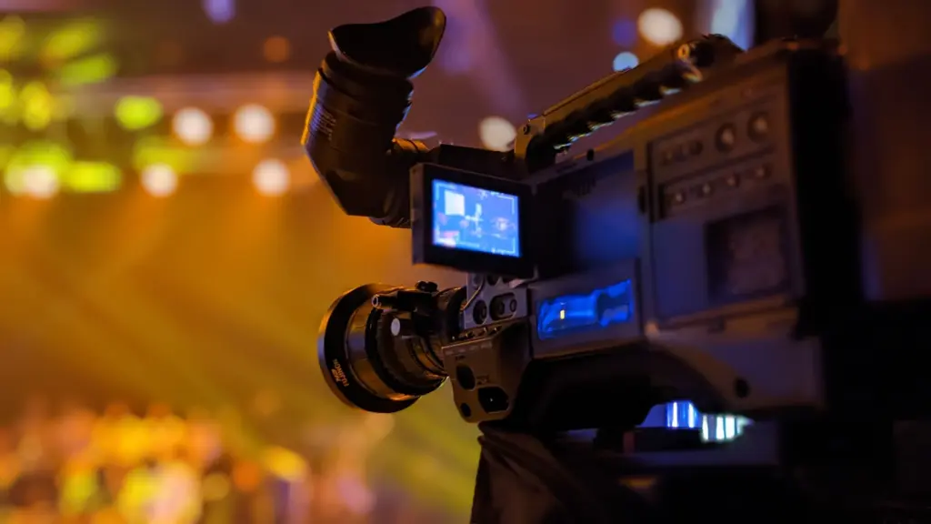photo of a video camera for corporate event video production