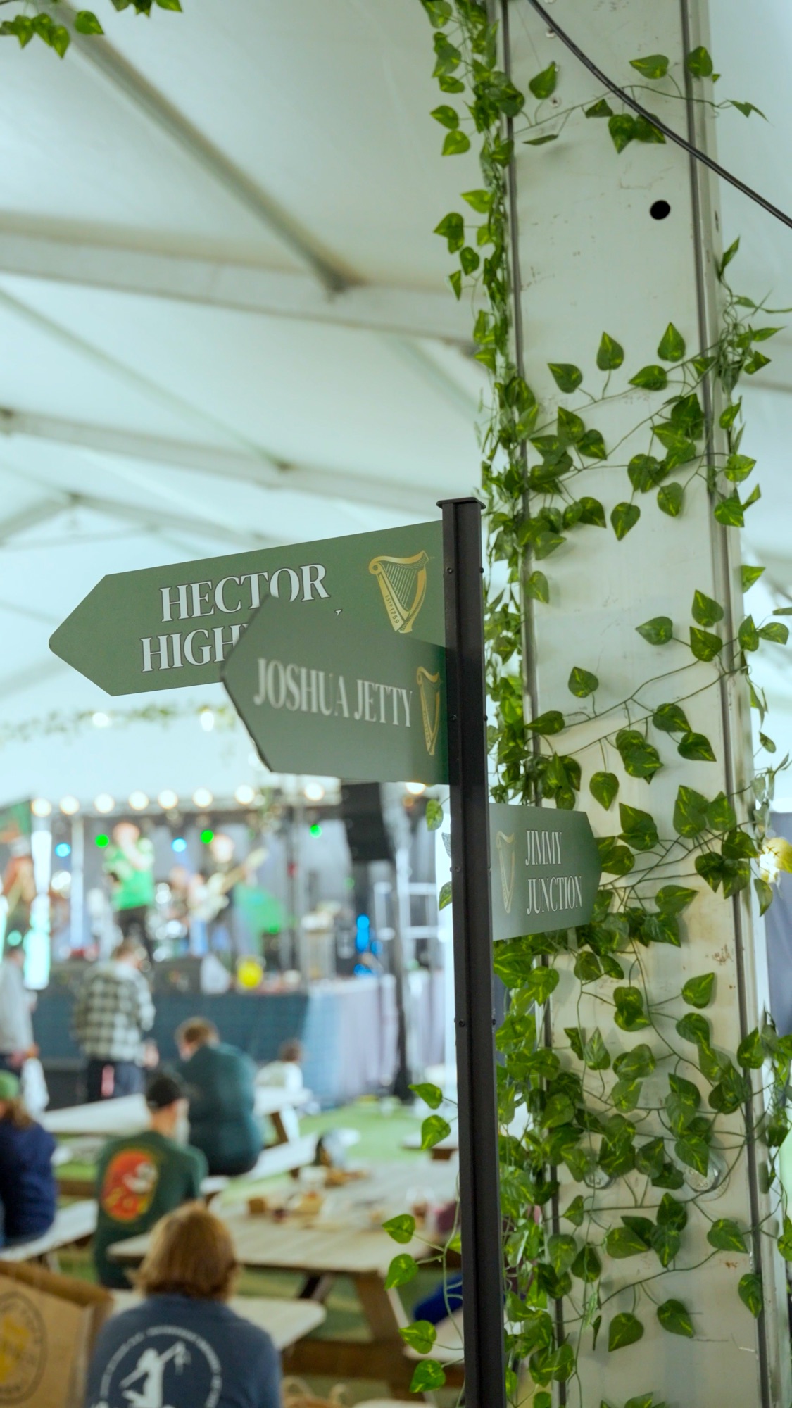 Live music stage inside the Guinness tent
