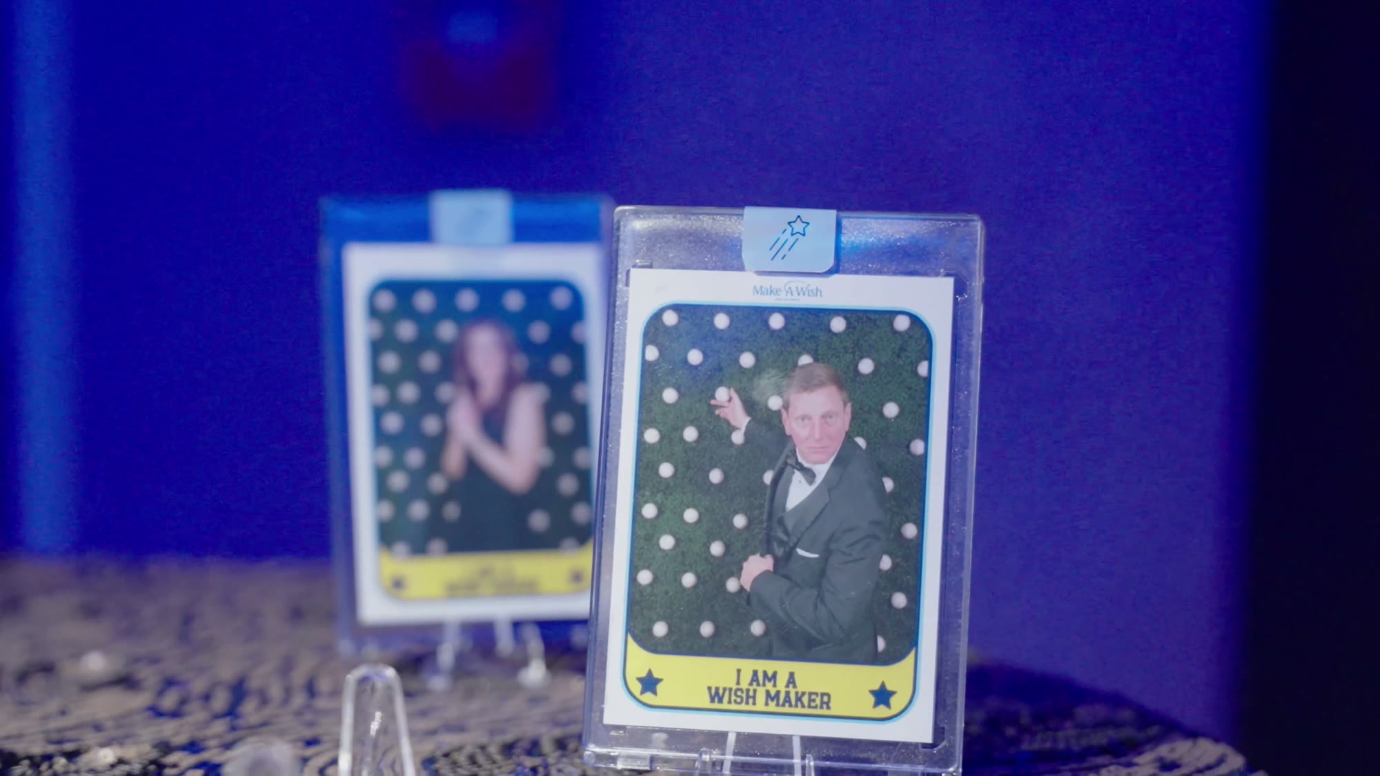 Custom I Am a Wish Maker trading cards from the gala